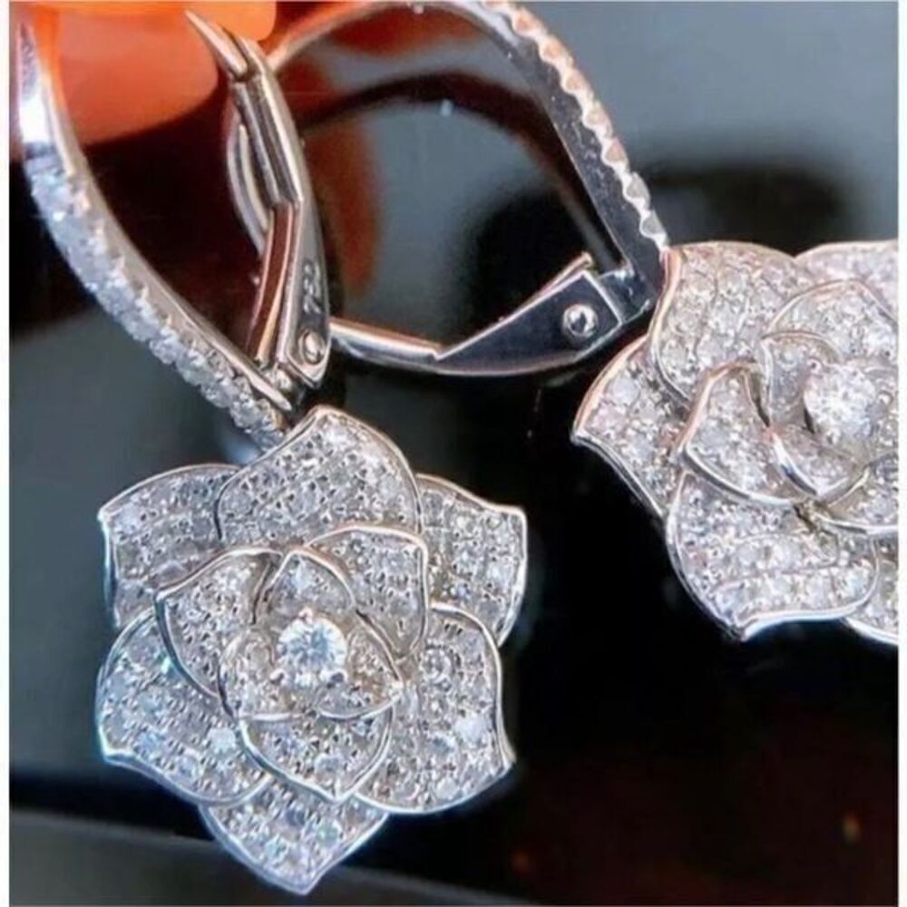 Sterling Silver Cubic Zirconia Earrings - Picture 8 of 8